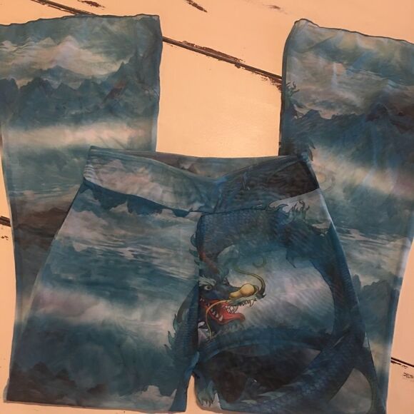 Shein Medium Sheer dragon Swim cover up pants - Picture 1 of 4